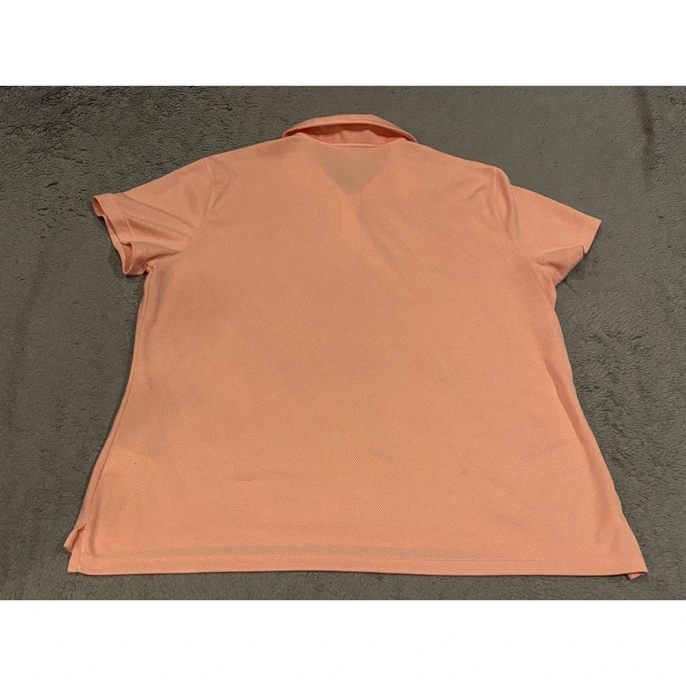 Nike Dri-FIT Womens XXL Polo Shirt Orange White Short Sleeve Golf Top Standard